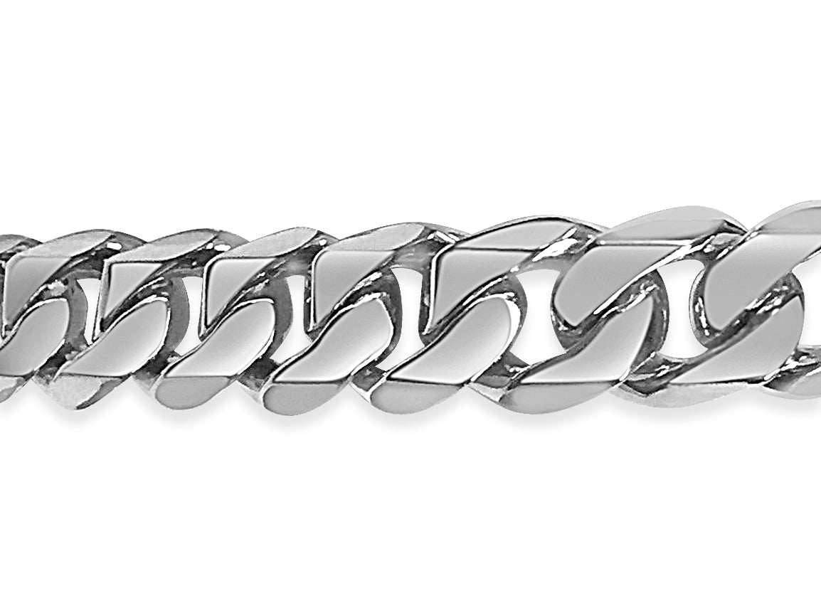 Handmade Solid Gold Curb Bracelet , 11mm