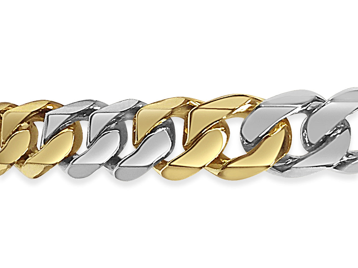 Handmade Solid Gold Curb Bracelet , 11mm