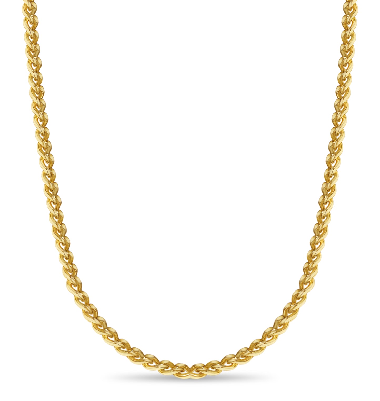 Handmade Solid Gold Curb Necklace , 8mm
