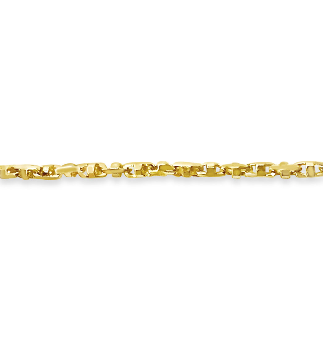 Handmade Solid Gold Anchor Mariner Necklace , 5mm