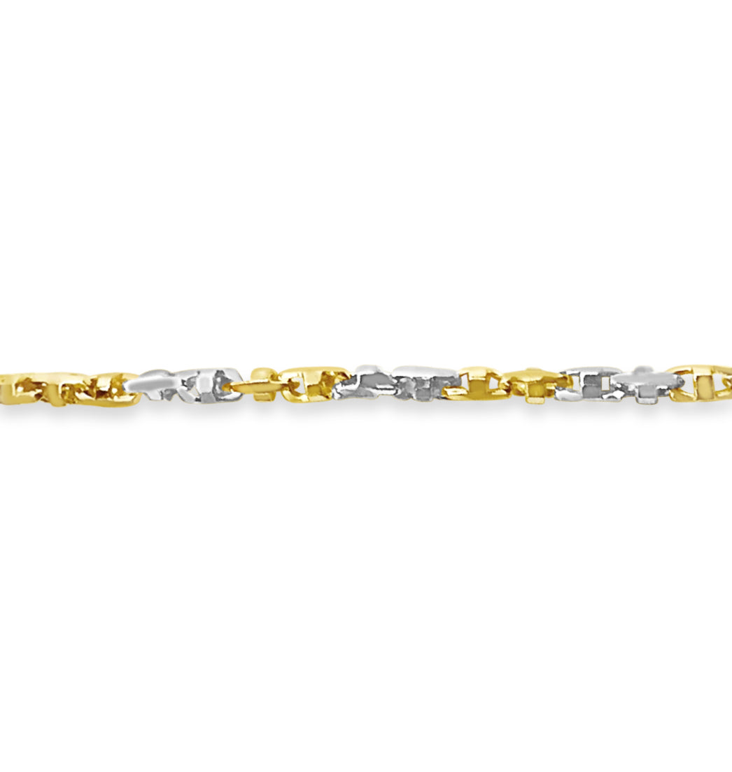 Handmade Solid Gold Anchor Mariner Necklace , 5mm