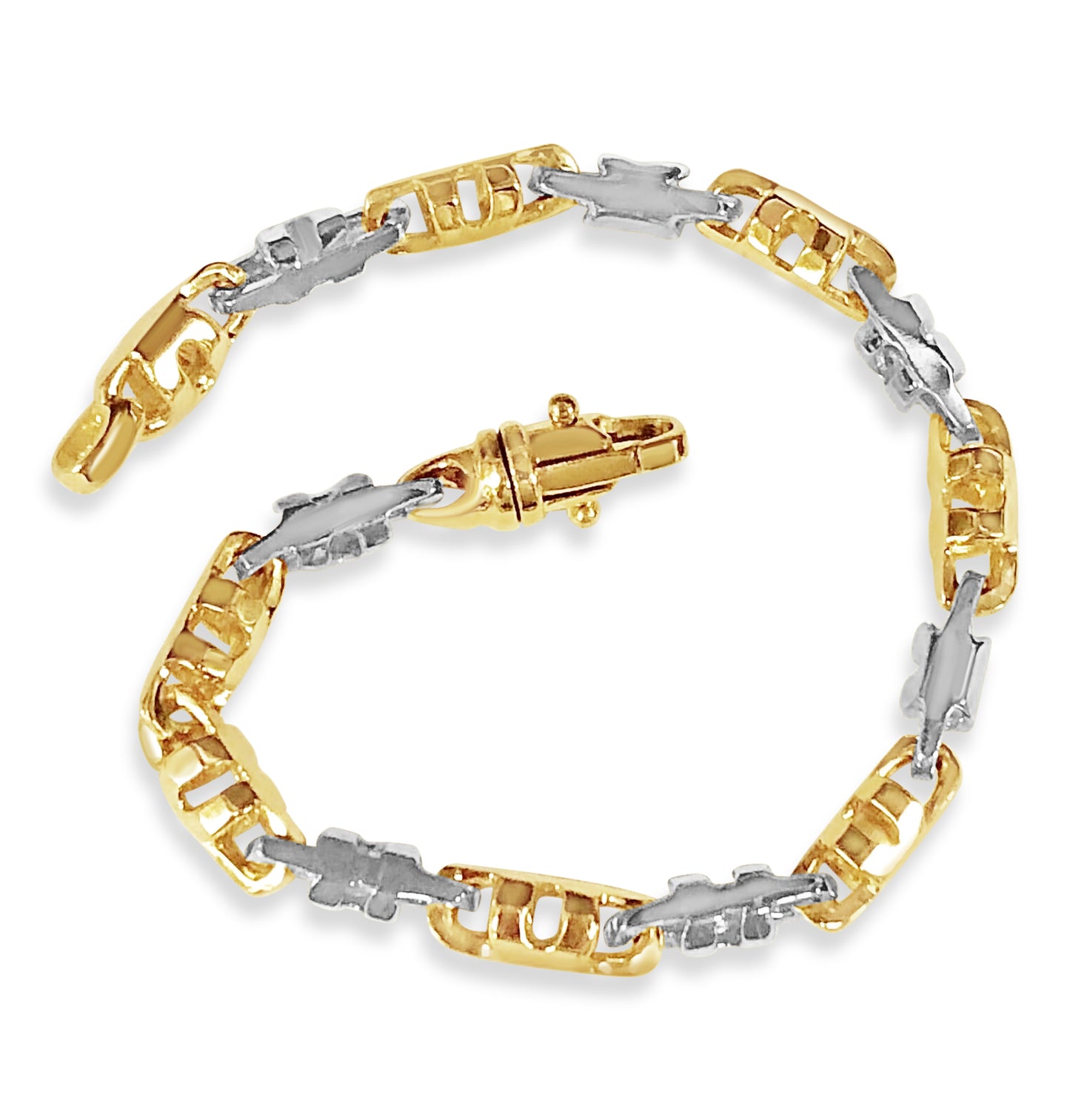 Handmade Solid Gold Anchor Mariner Bracelet , 6mm