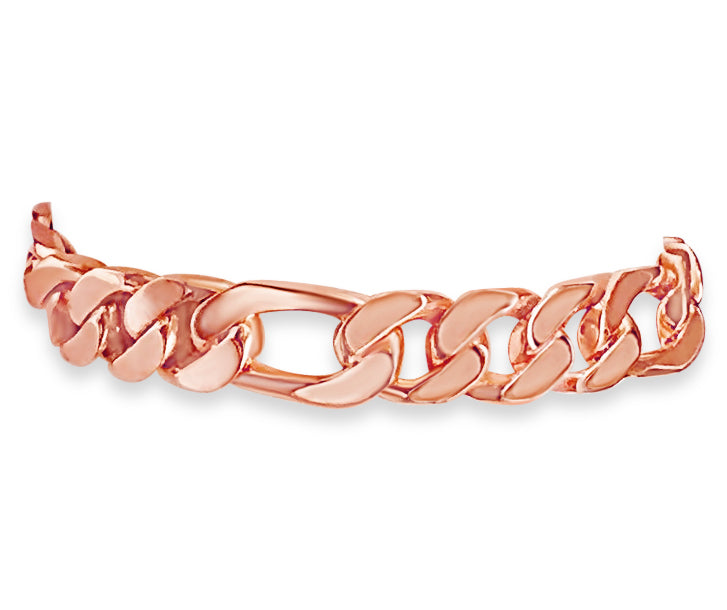 Handmade Solid Gold Figaro Bracelet , 7mm