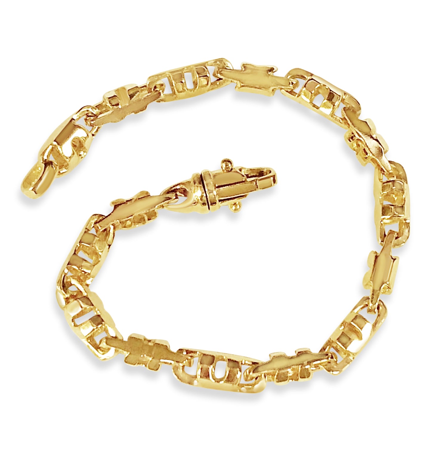 Handmade Solid Gold Anchor Mariner Bracelet , 6mm