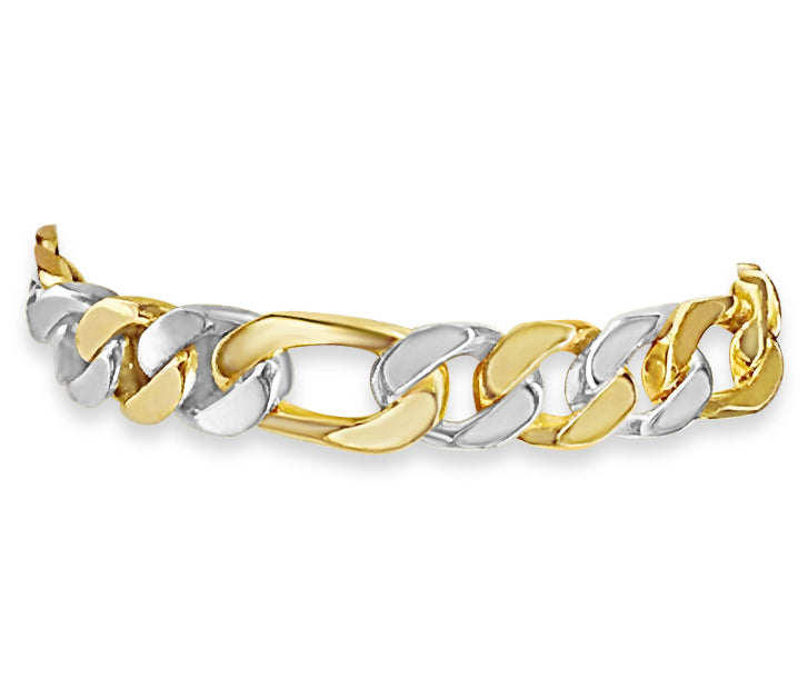 Handmade Solid Gold Figaro Necklace , 7mm