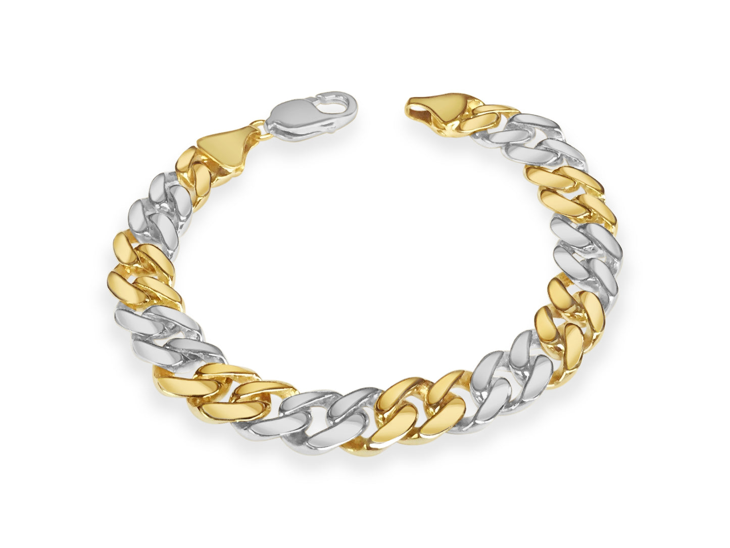 Handmade Solid Gold Curb Bracelet , 11mm