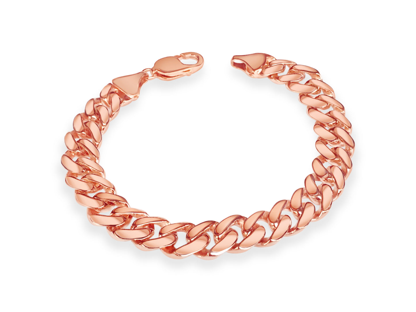 Handmade Solid Gold Curb Bracelet , 11mm