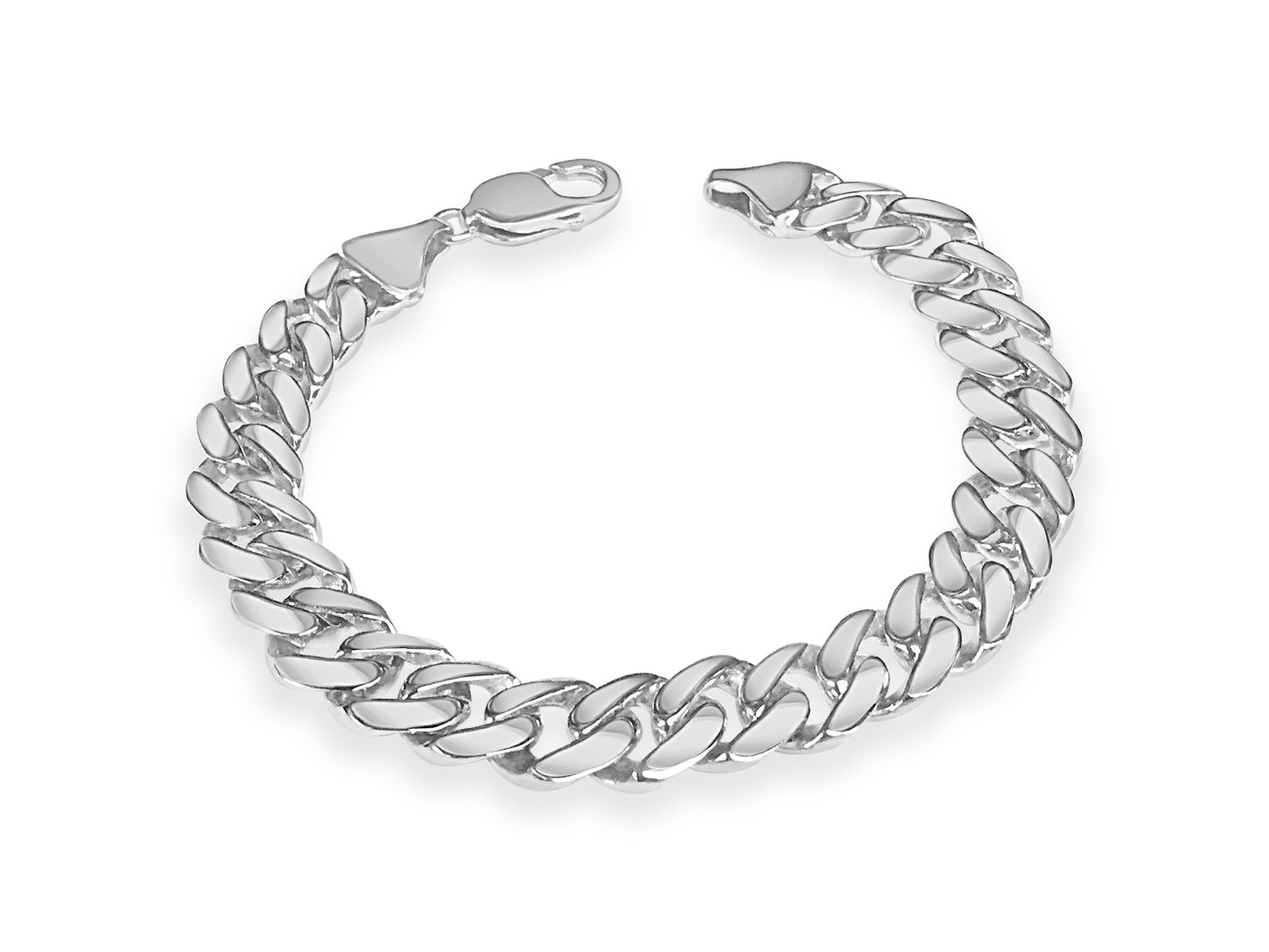 Handmade Solid Gold Curb Bracelet , 11mm