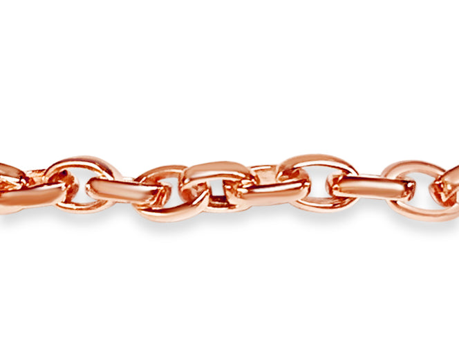 Handmade Solid Gold Oval Rolo Bracelet , 6mm