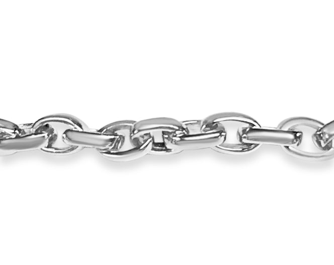 Handmade Solid Gold Oval Rolo Bracelet , 6mm