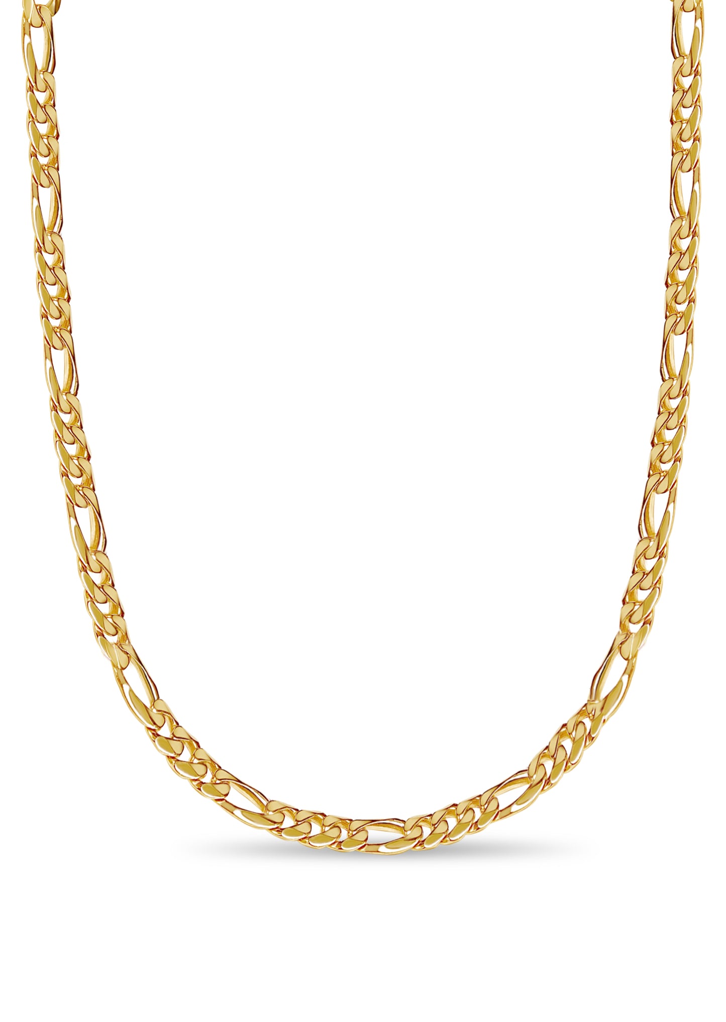 Handmade Solid Gold Figaro Necklace , 9mm