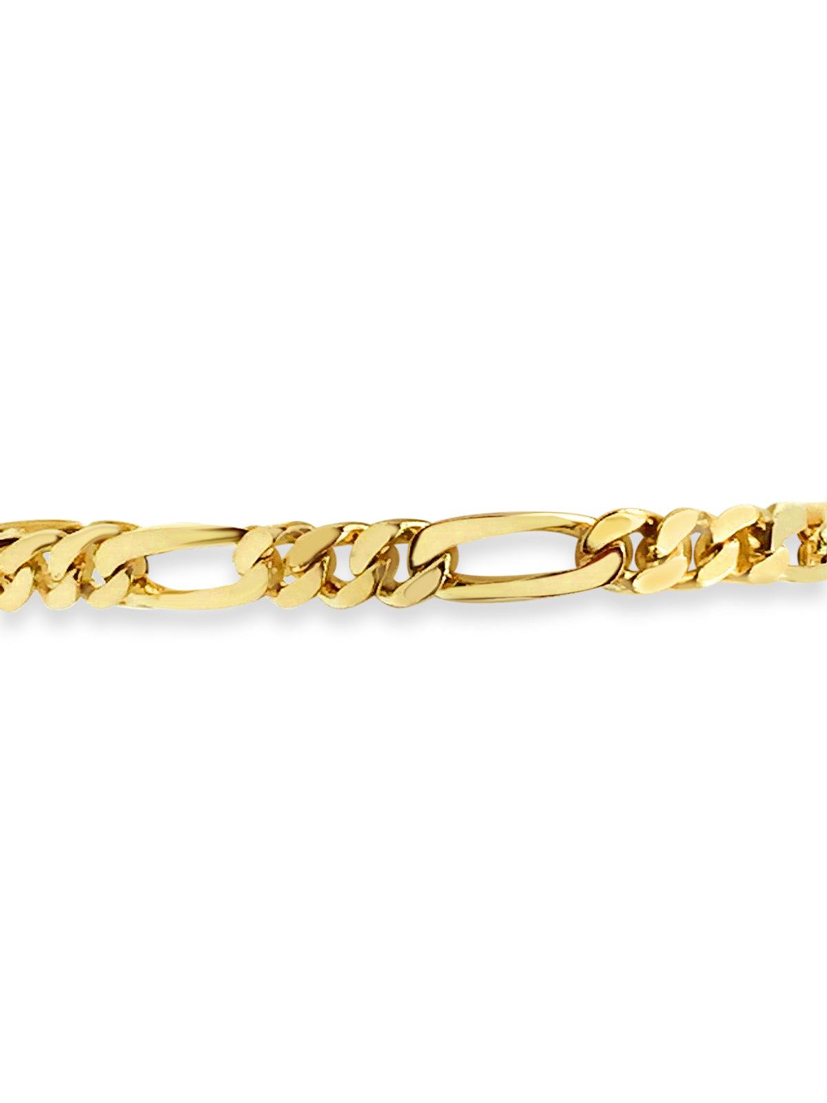 Handmade Solid Gold Figaro Bracelet , 7mm