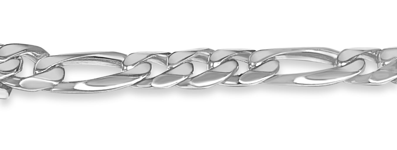 Handmade Solid Gold Figaro Bracelet , 9mm