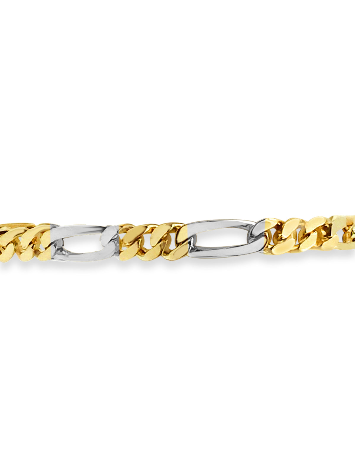 Handmade Solid Gold Figaro Bracelet , 7mm