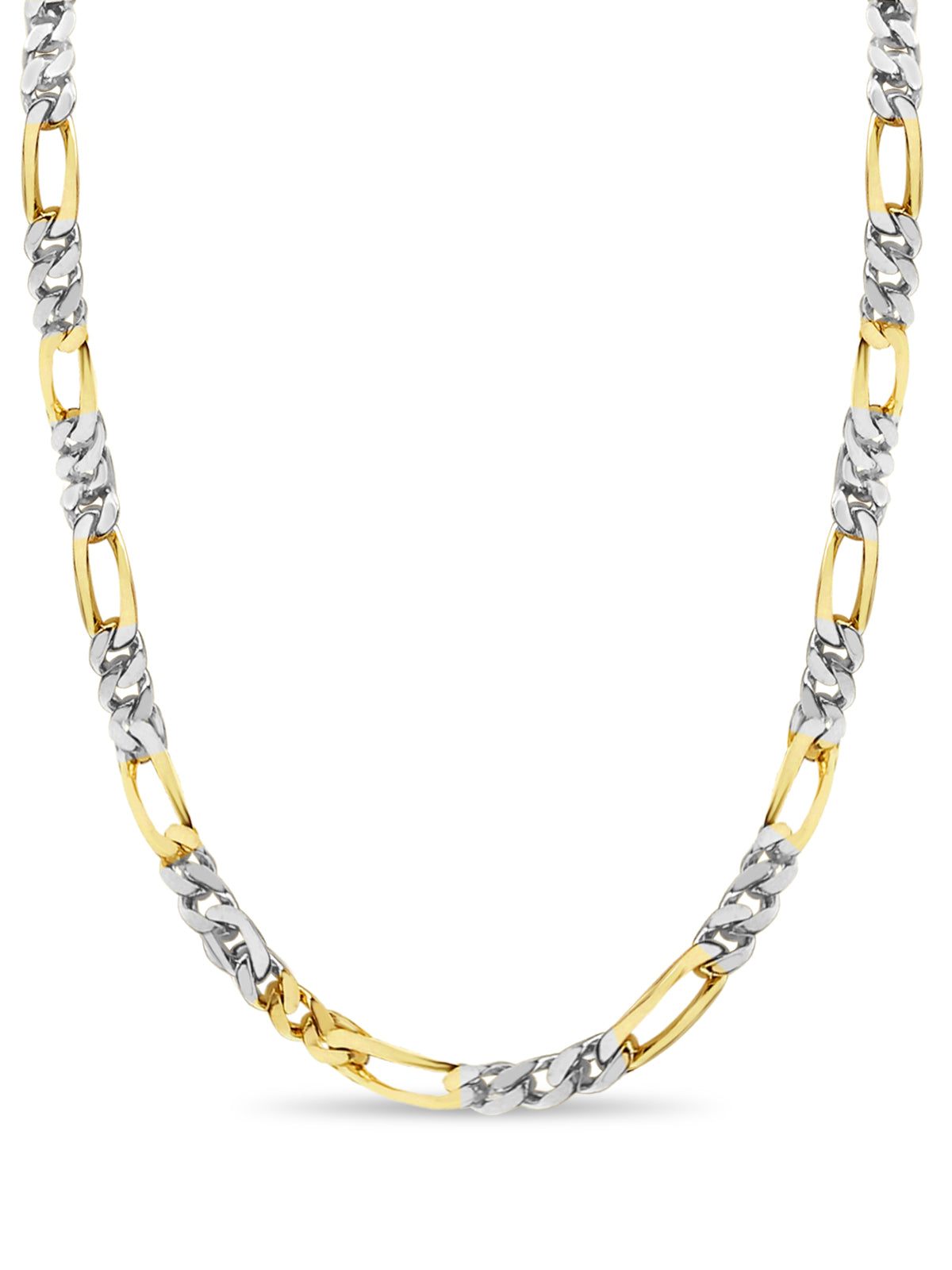 Handmade Solid Gold Figaro Necklace , 7mm