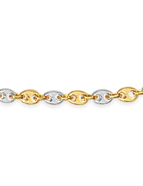 Handmade Solid Gold Mariner Bracelet , 7mm