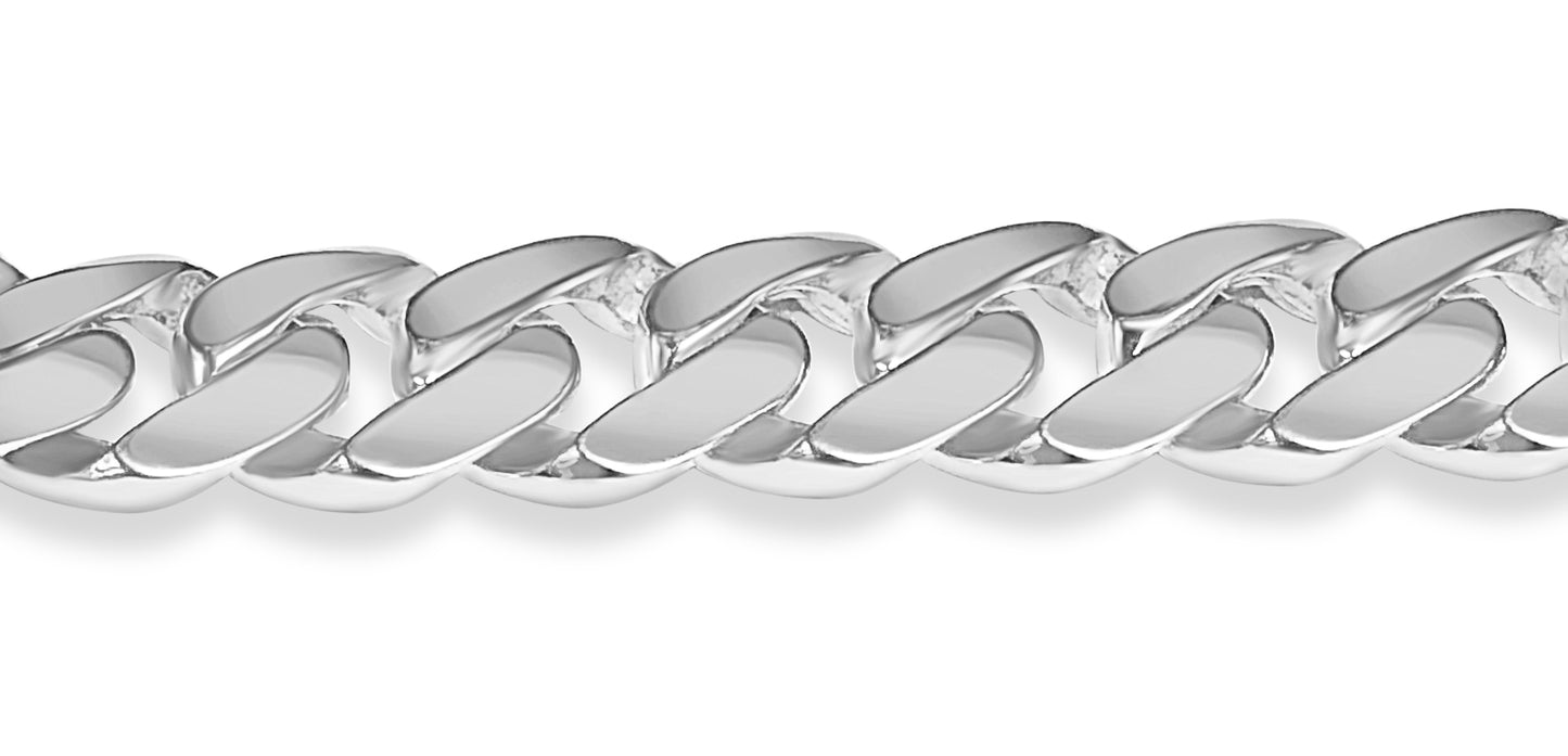 Handmade Solid Gold Curb Bracelet , 11mm