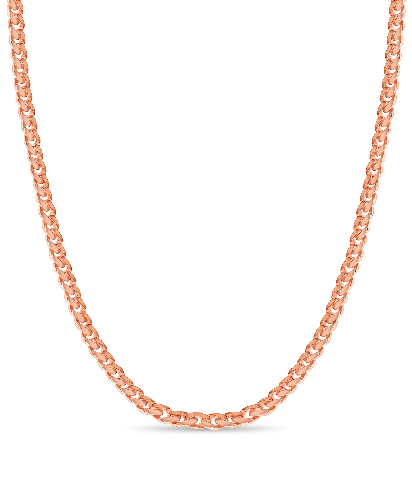 Handmade Solid Gold Curb Necklace , 11mm