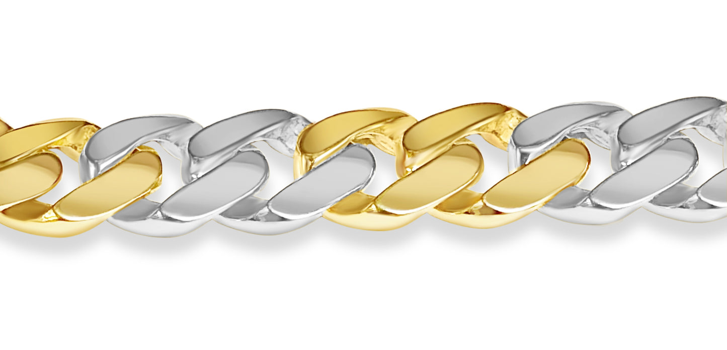 Handmade Solid Gold Curb Bracelet , 11mm