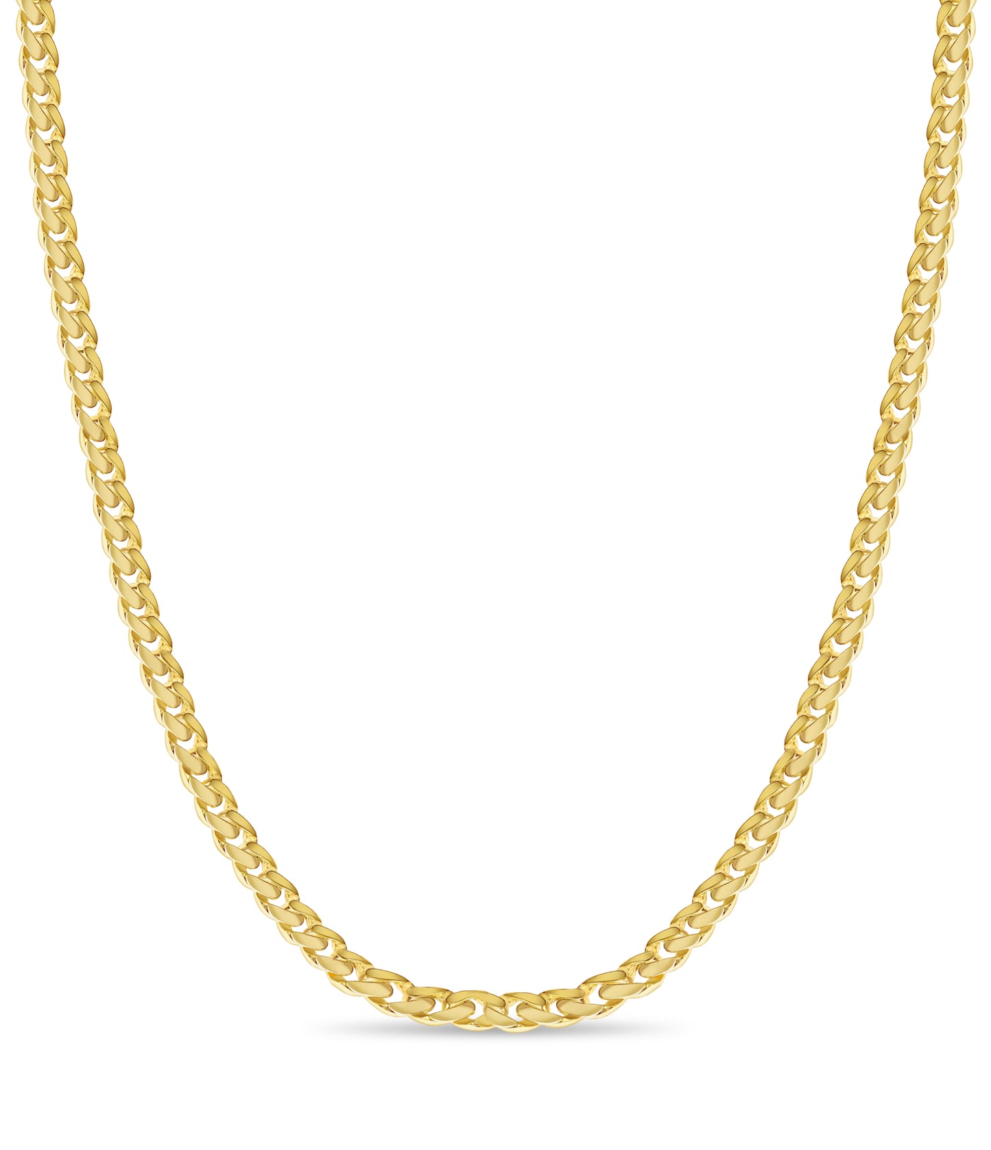 Handmade Solid Gold Curb Necklace , 11mm