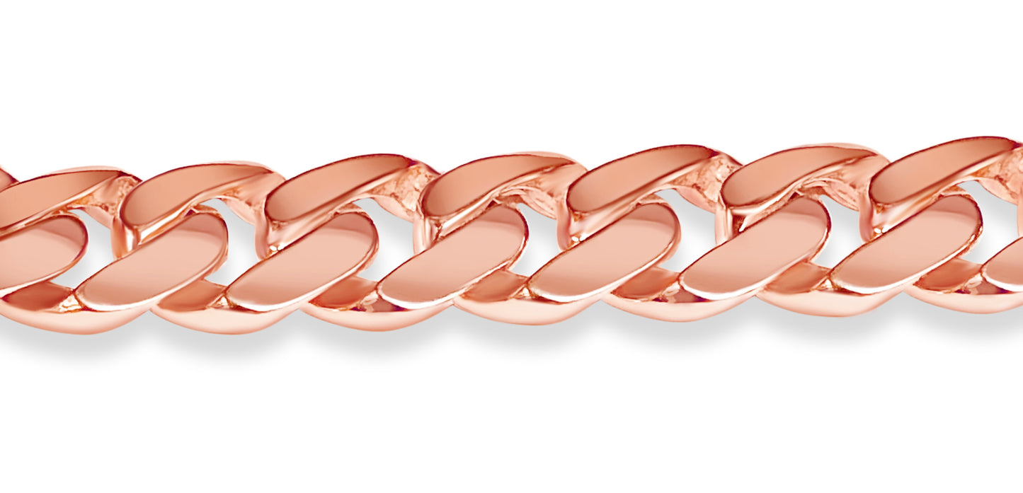 Handmade Solid Gold Curb Bracelet , 11mm