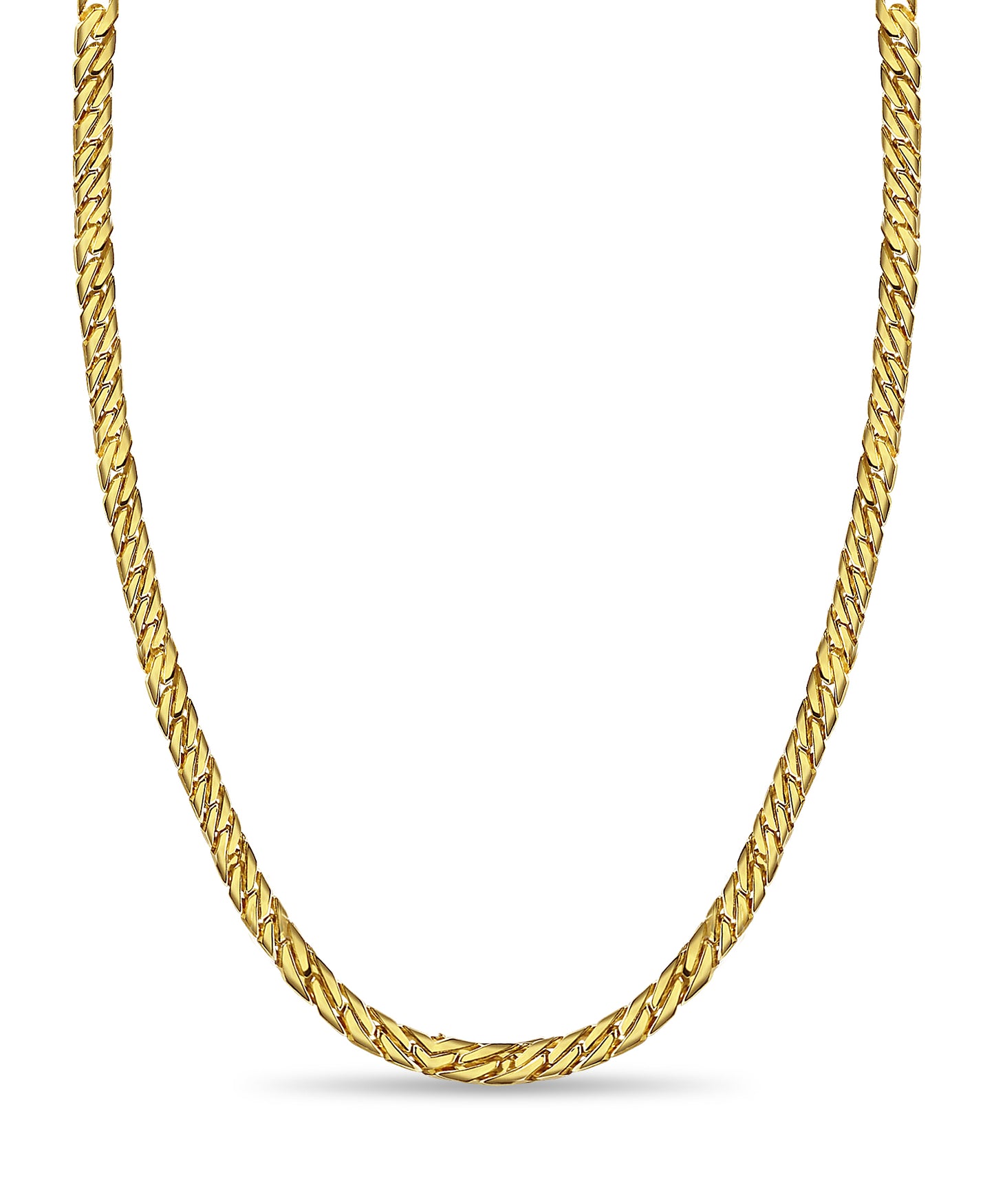 Handmade Solid Gold Curb Necklace , 8mm