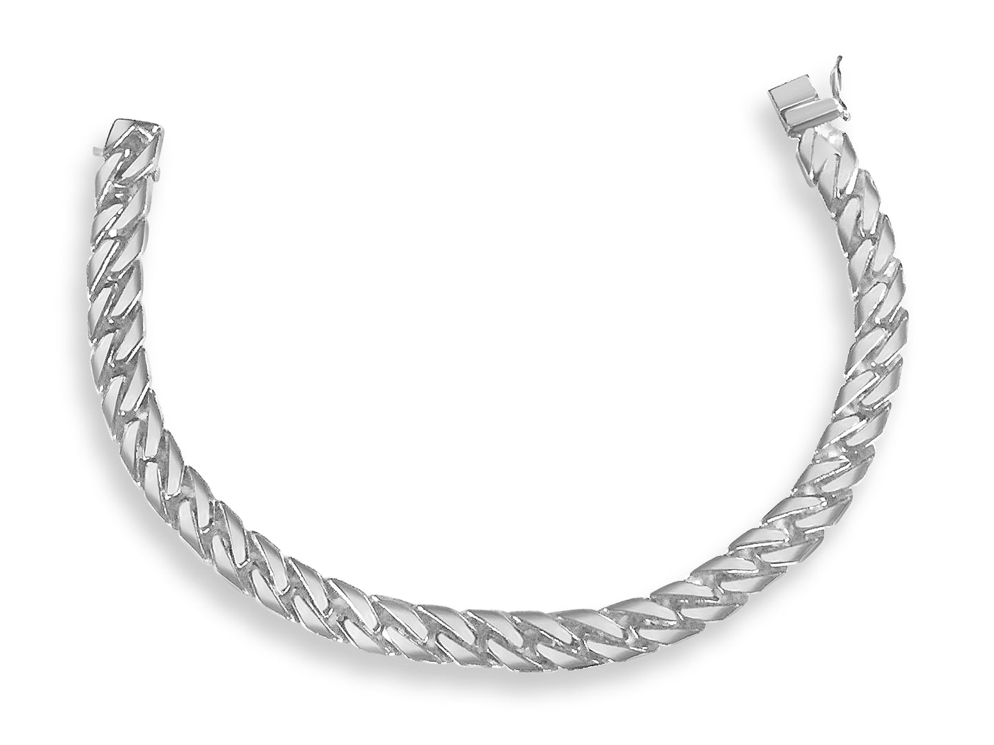 Handmade Solid Gold Curb Bracelet , 8mm