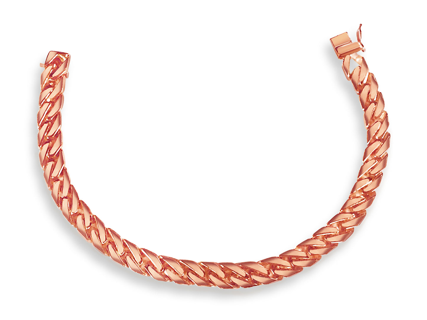 Handmade Solid Gold Curb Bracelet , 8mm
