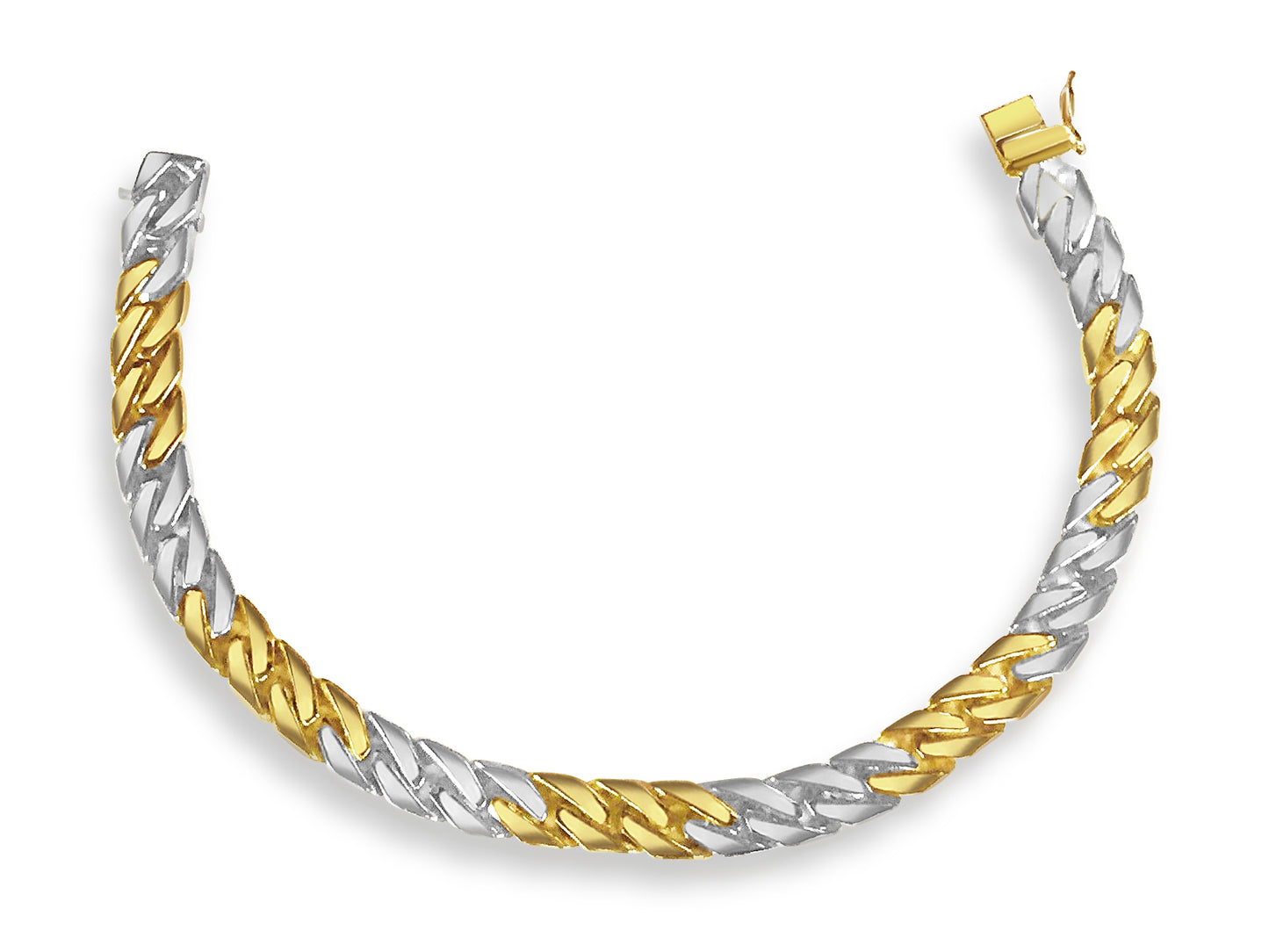 Handmade Solid Gold Curb Bracelet , 8mm