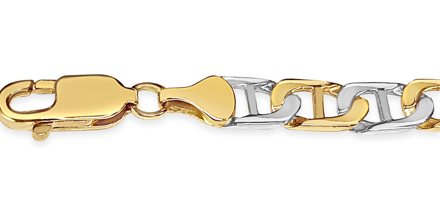 Handmade Solid Gold Mariner Necklace , 7mm
