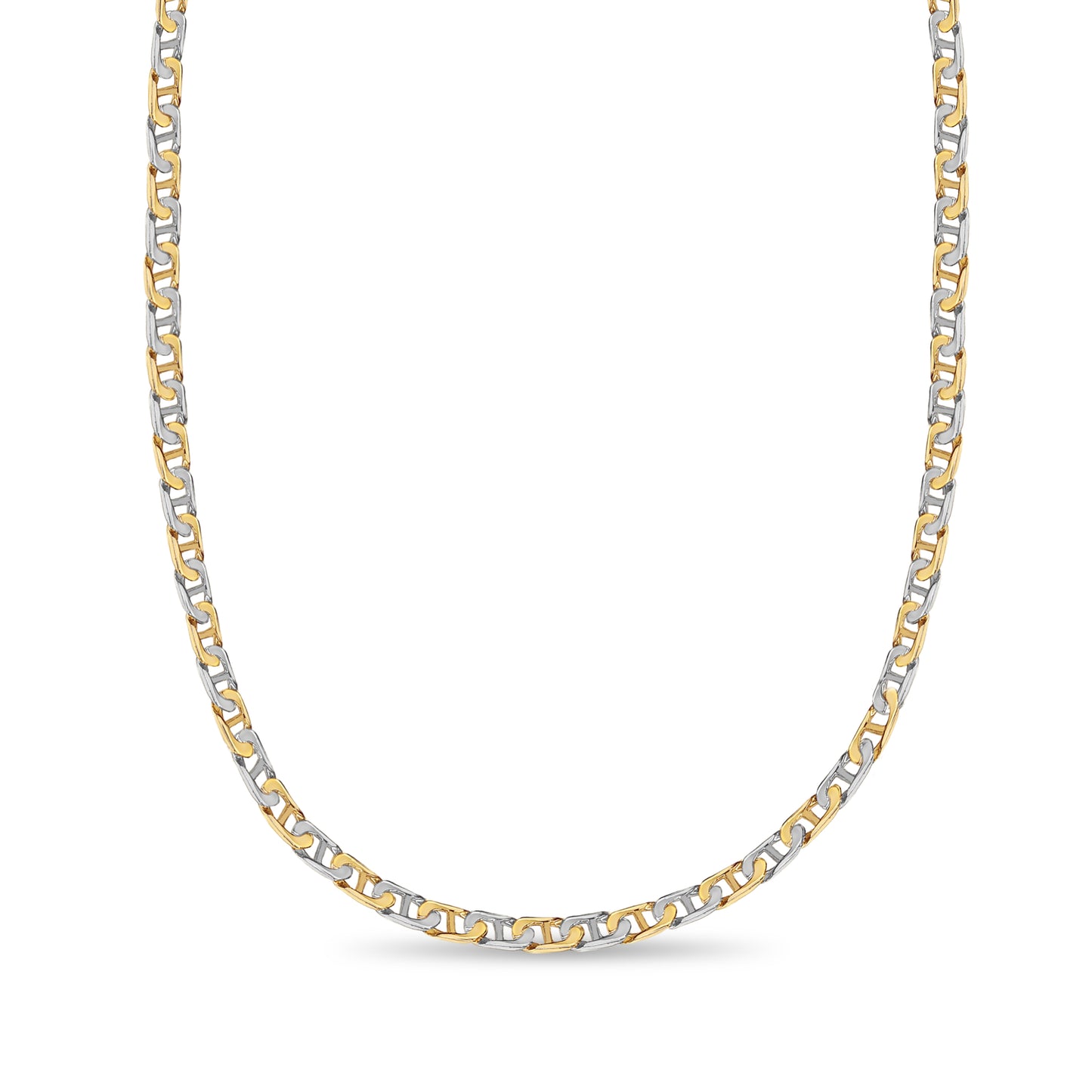 Handmade Solid Gold Mariner Necklace , 7mm