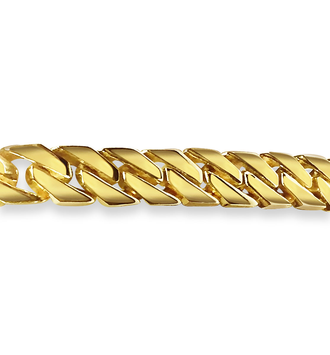 Handmade Solid Gold Curb Bracelet , 8mm