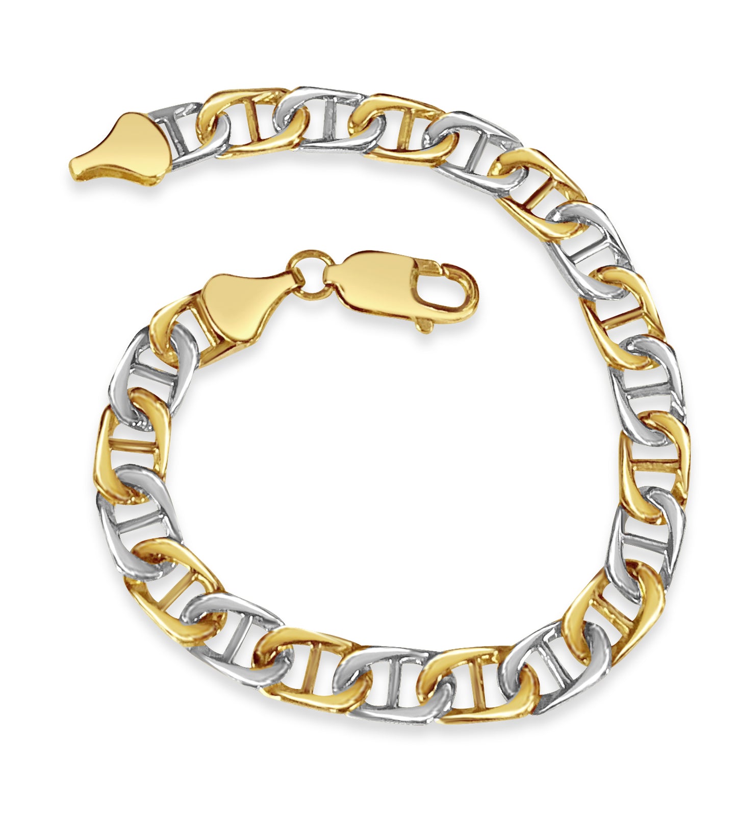 Handmade Solid Gold Mariner Bracelet , 7mm