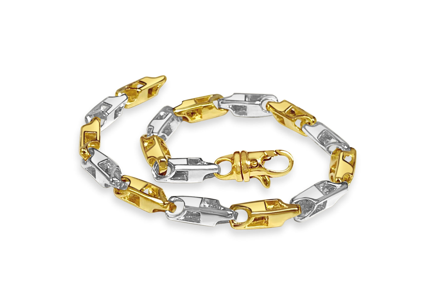 Handmade Solid Gold Rectangle Tube Bracelet , 6mm