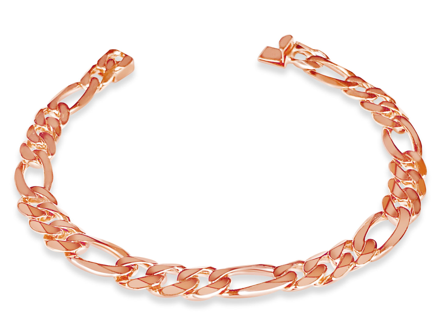 Handmade Solid Gold Figaro Bracelet , 9mm