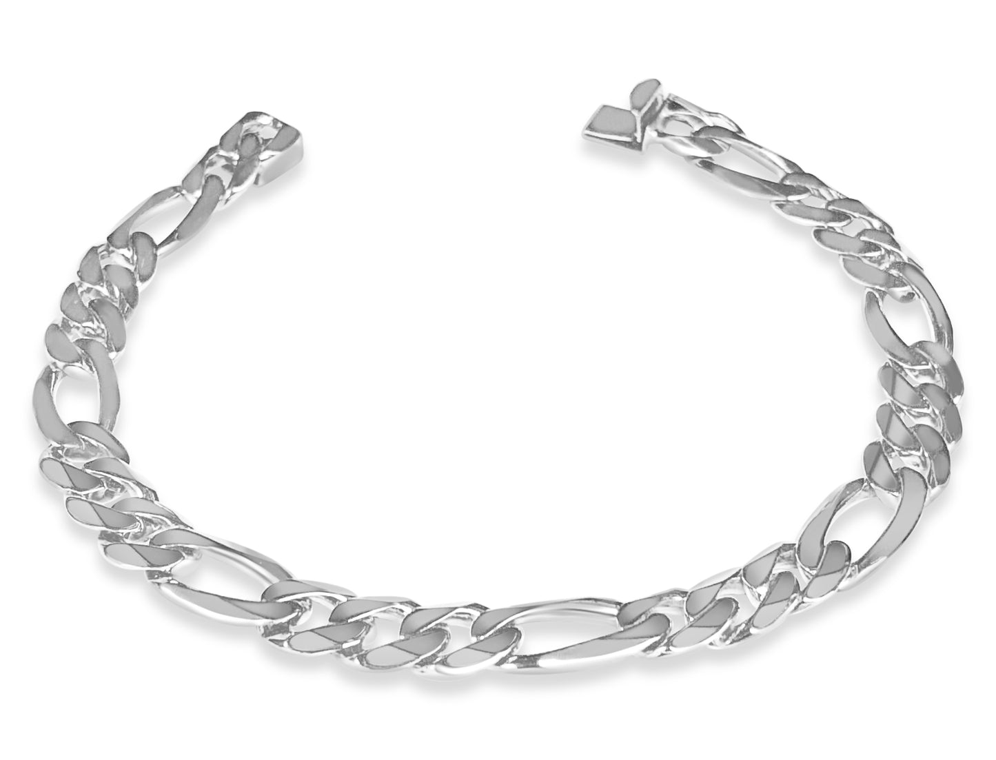 Handmade Solid Gold Figaro Bracelet , 9mm