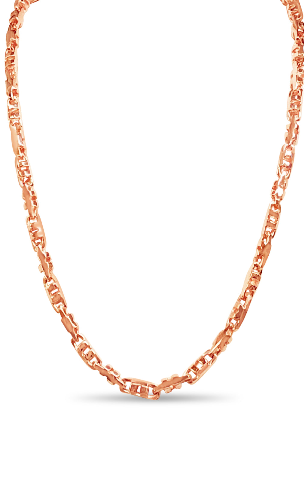 Handmade Solid Gold Anchor Mariner Necklace , 6mm