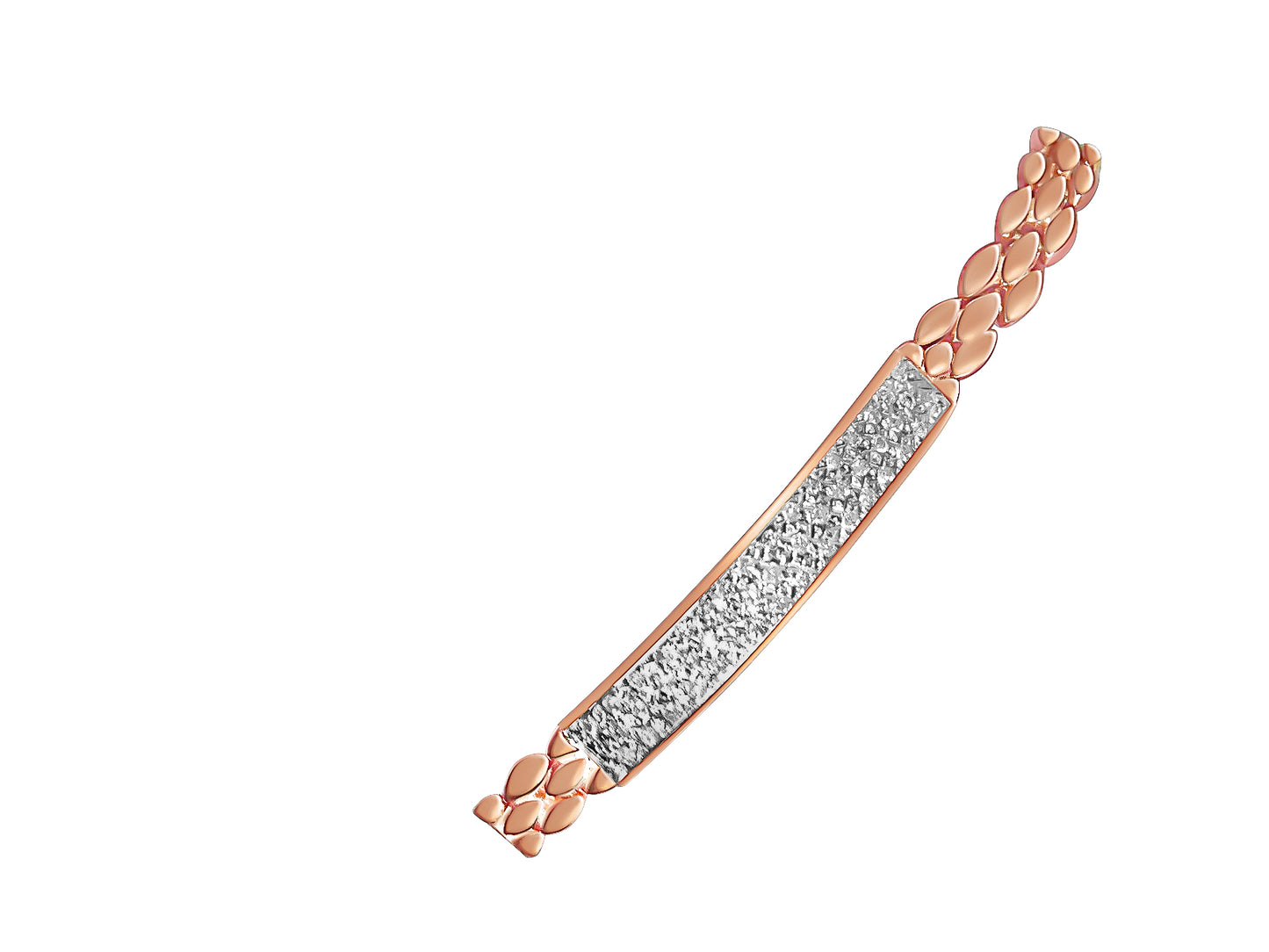 Handmade Solid Gold Diamond ID Panther Bracelet , 8mm