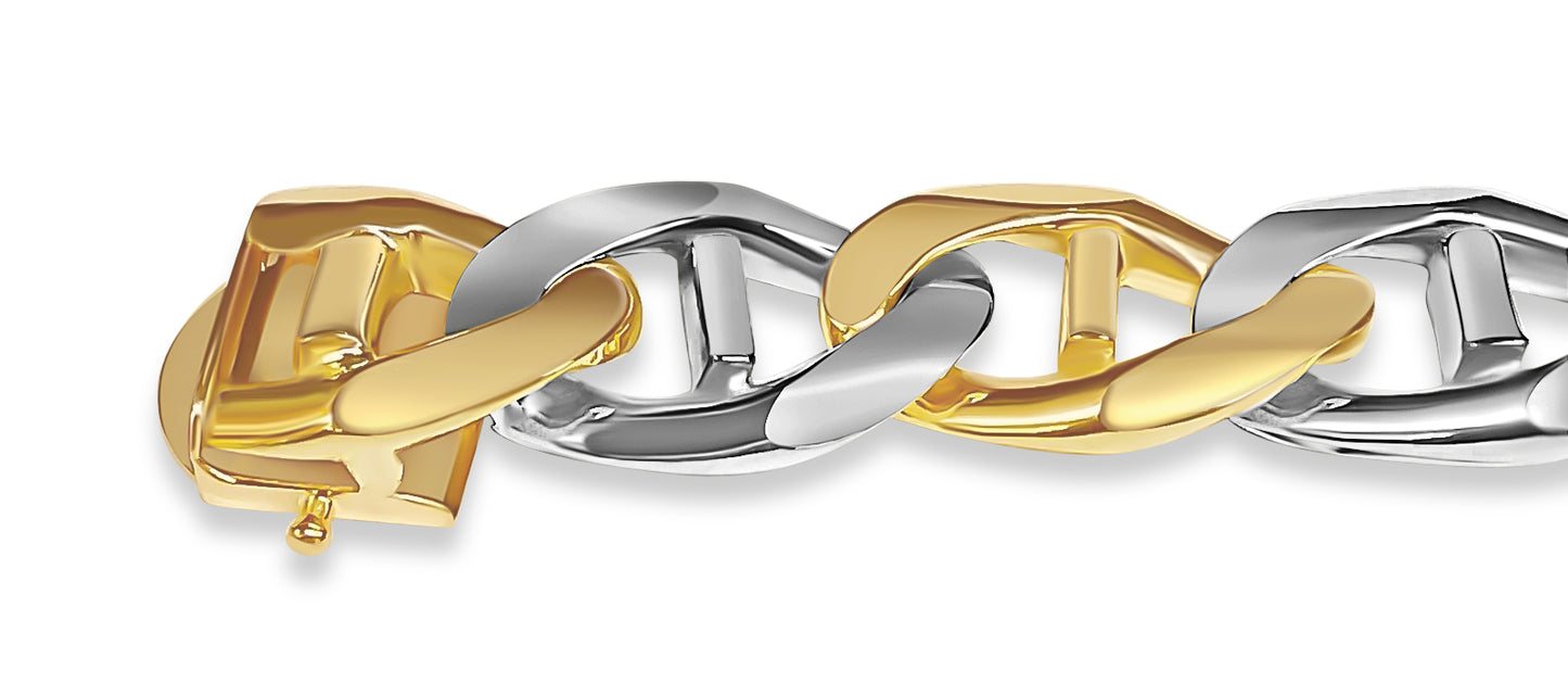 Handmade Solid Gold Mariner Bracelet , 17mm