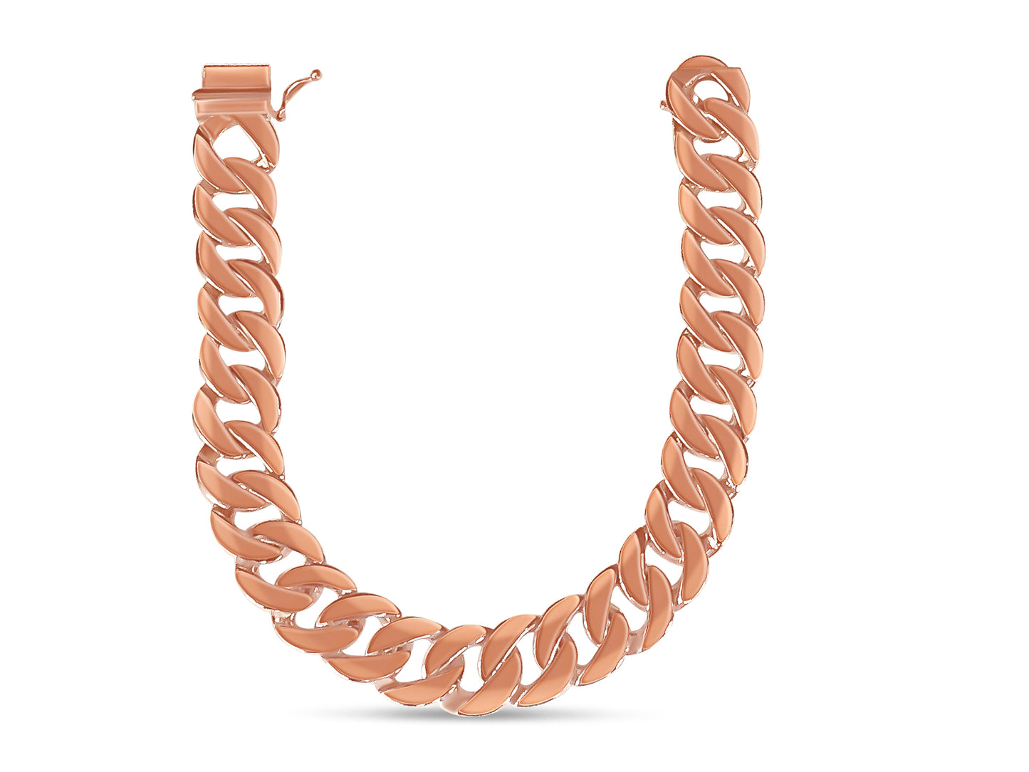 Handmade Solid Gold Curb Necklace , 14mm
