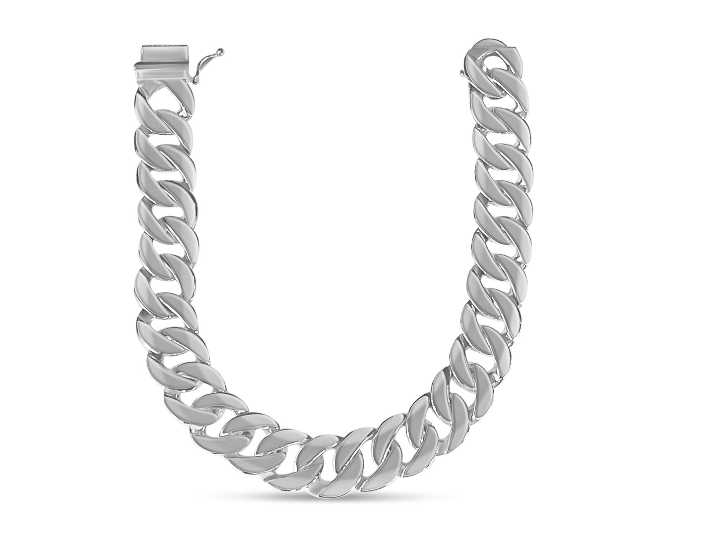 Handmade Solid Gold Curb Necklace , 14mm