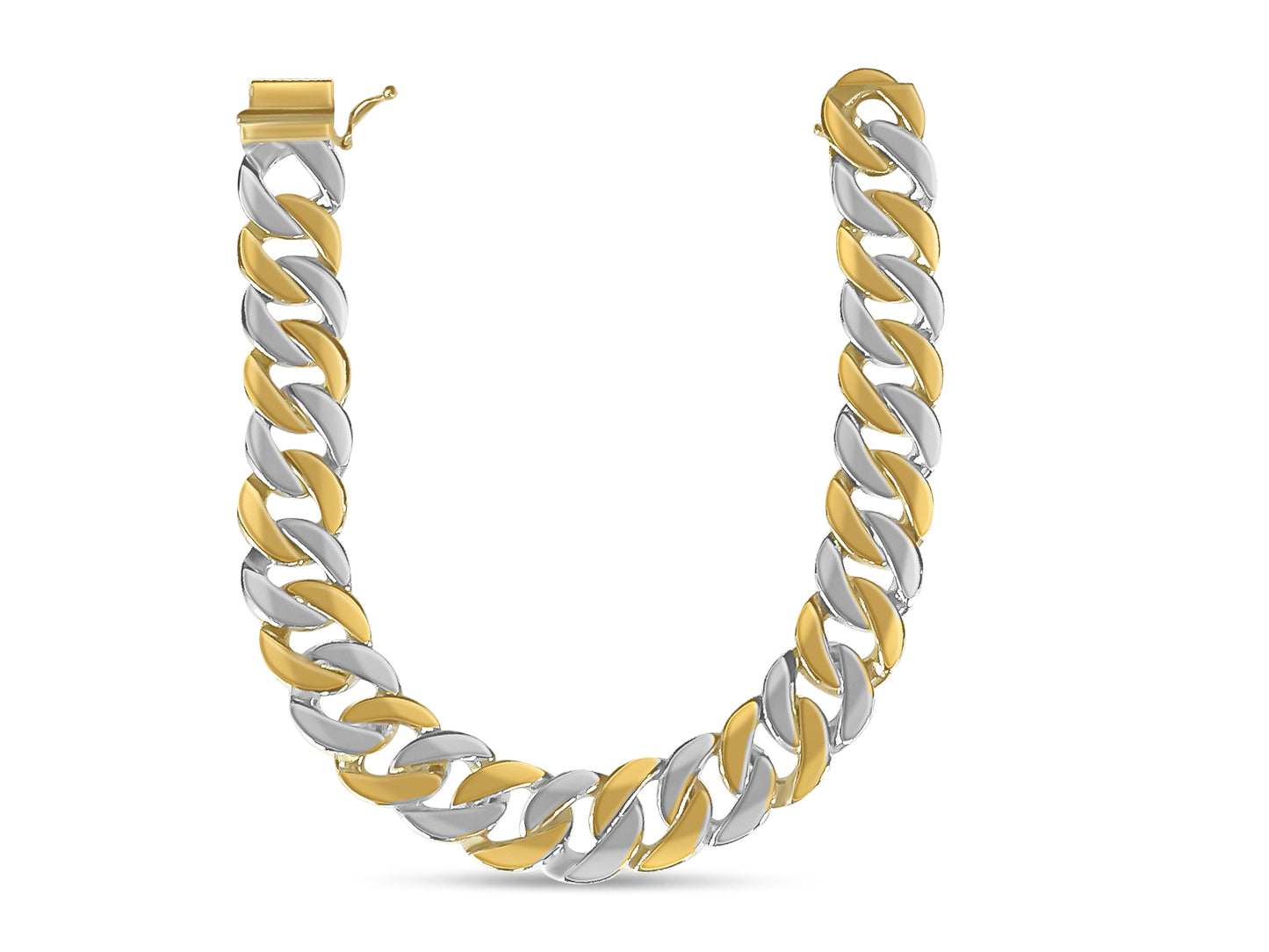 Handmade Solid Gold Curb Necklace , 14mm