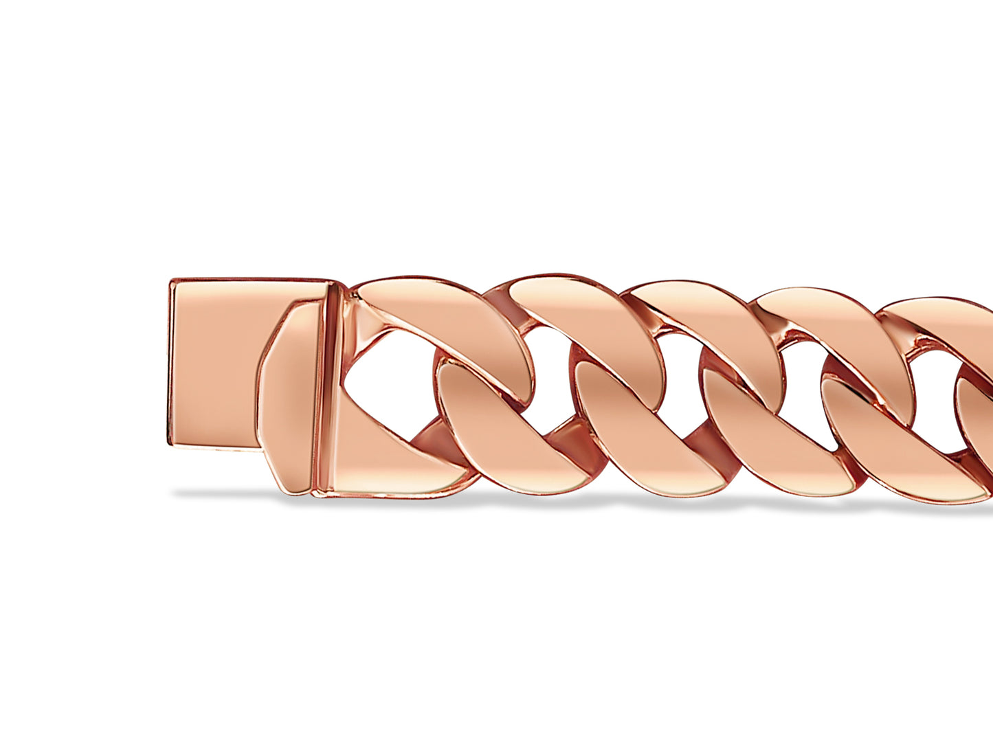 Handmade Solid Gold Curb Bracelet , 14mm