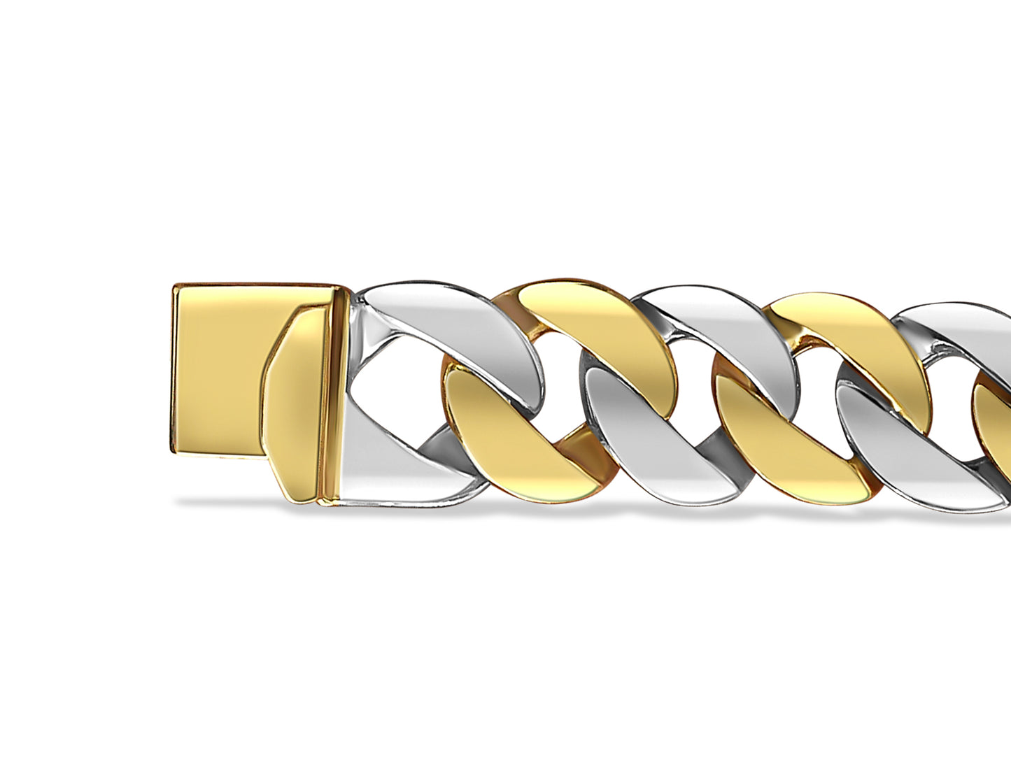 Handmade Solid Gold Curb Bracelet , 14mm