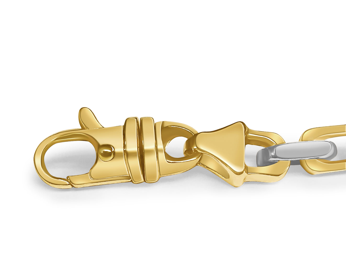 Handmade Solid Gold Fancy Rolo Bracelet , 7mm