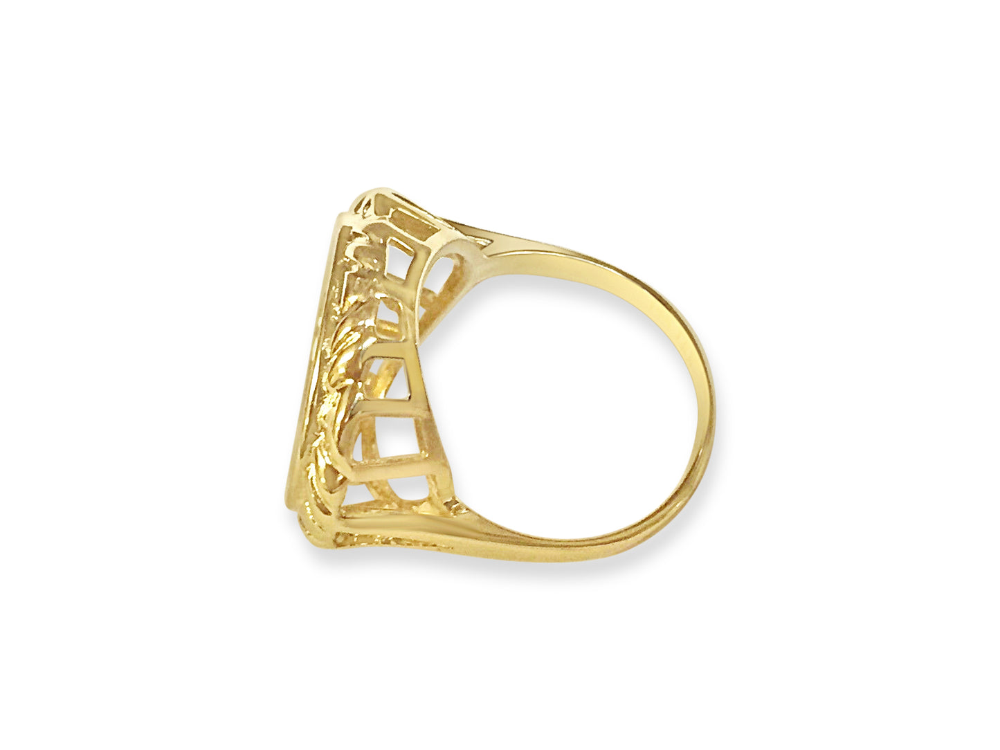 Handmade Solid Gold Fancy Coin Ring , Chinese Panda Bear Coin ,