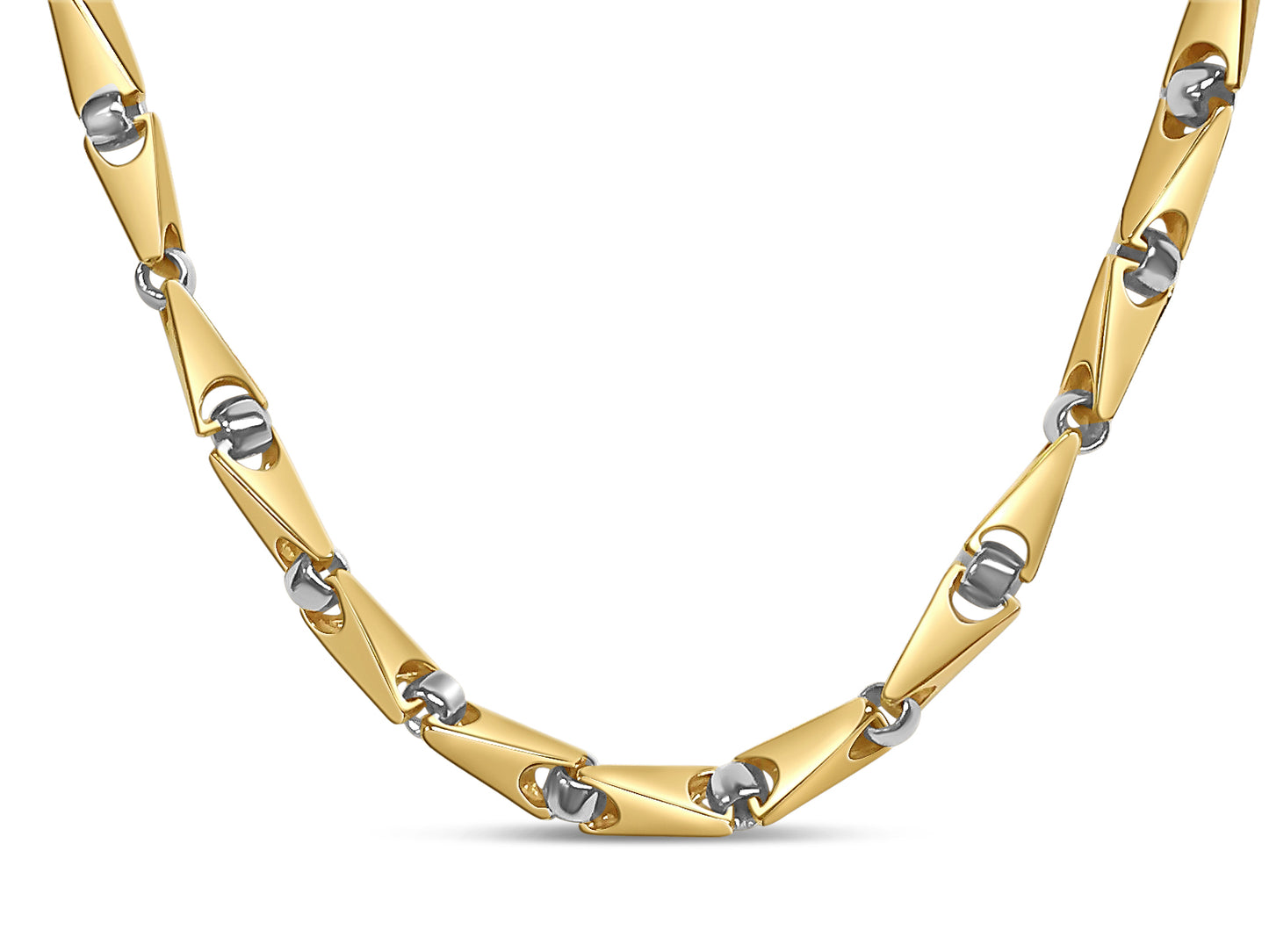 Handmade Solid Gold Triangular Tube Necklace , 8mm