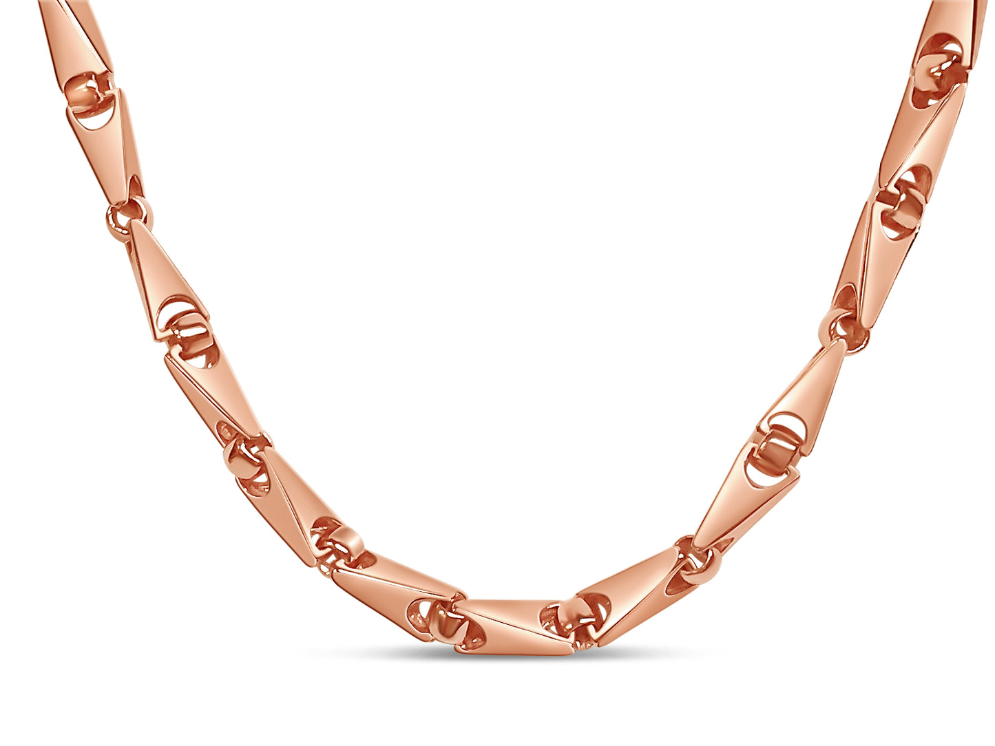 Handmade Solid Gold Triangular Tube Necklace , 8mm