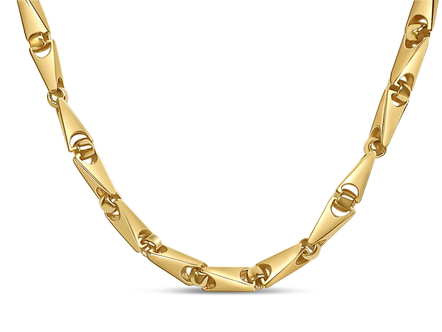 Handmade Solid Gold Triangular Tube Necklace , 8mm