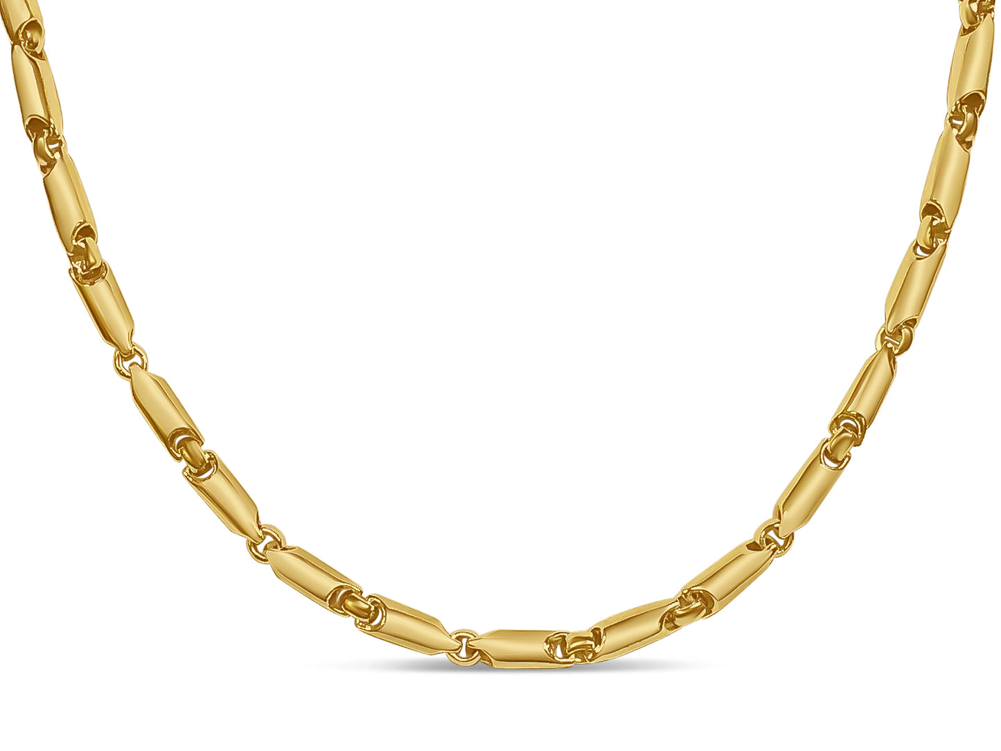 Handmade Solid Gold Cylinder Tube Necklace , 5mm
